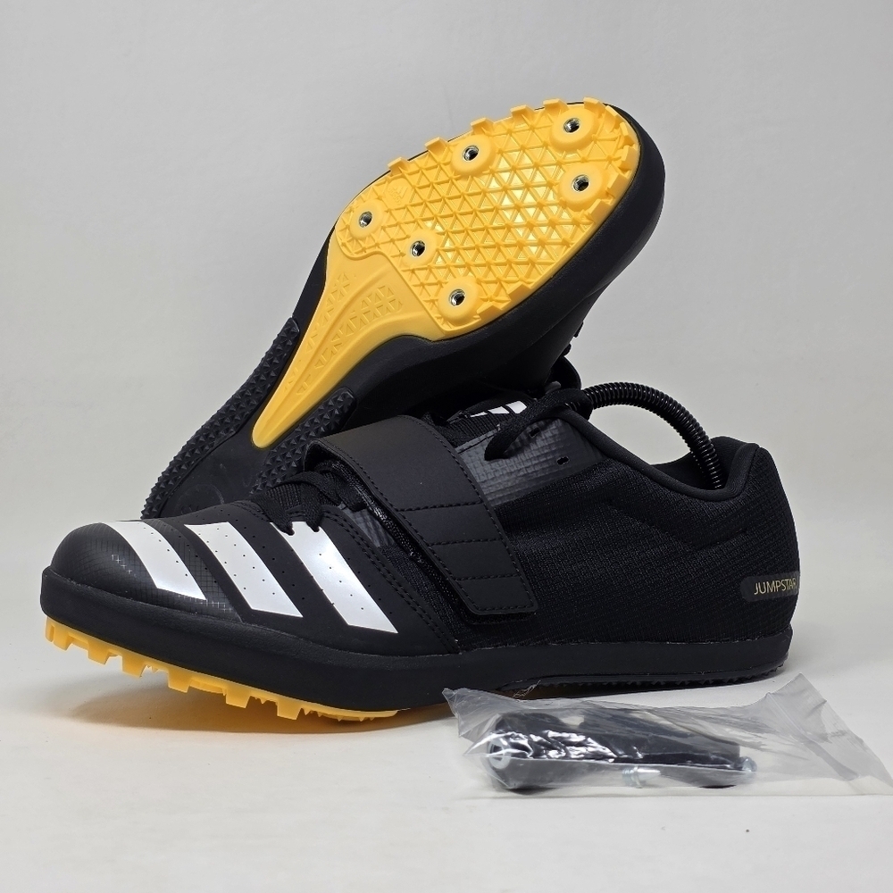 adidas Jumpstar Track & Field Shoes Long Jump Triple Black IF1239 Mens Size 10